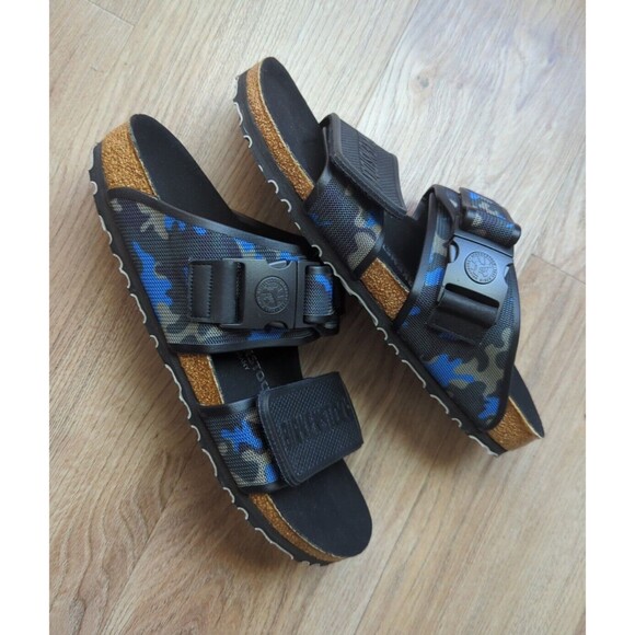 Birkenstock Rotterdam Sport Sole Blue Camo Sandals EU 42 Mens 9-9.5 Rare - Picture 5 of 14